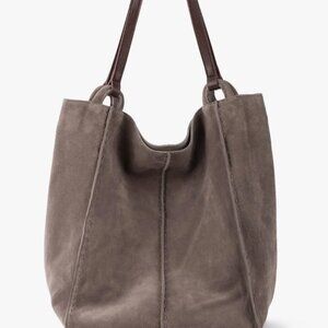 The Sak Los Feliz Slouchy Tall Tote Mushroom Suede Leather Handles